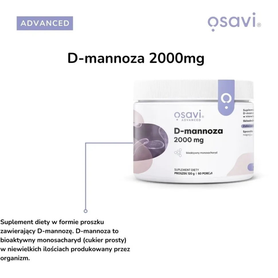 Osavi, D-mannoza 2000 mg, proszek, 120 g