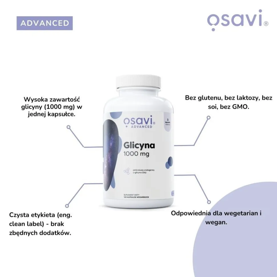 Osavi Glicyna 1000 mg, kapsułki twarde, 60 szt.
