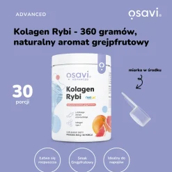 Osavi Kolagen Rybi, proszek, smak grejpfrutowy, 360 g