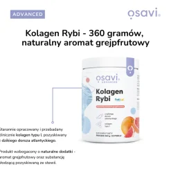 Osavi Kolagen Rybi, proszek, smak grejpfrutowy, 360 g
