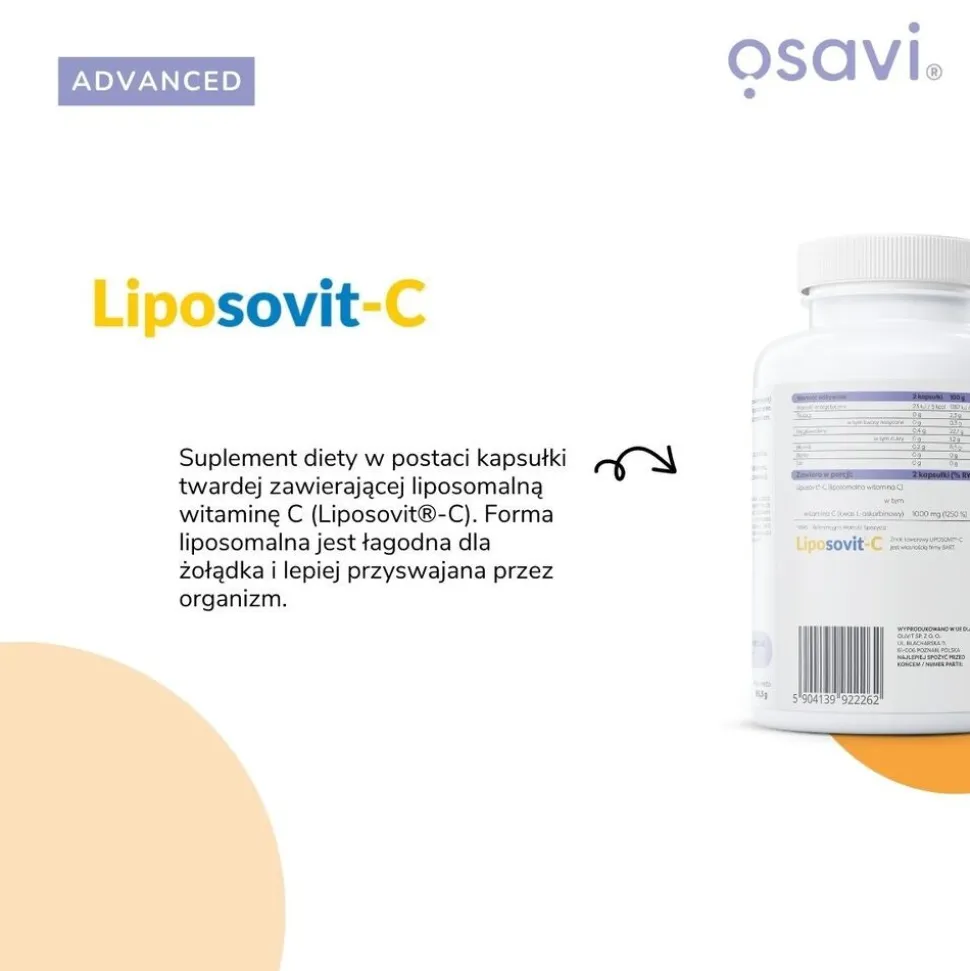 Osavi Liposomalna witamina C 1000 mg, kapsułki twarde, 60 szt.