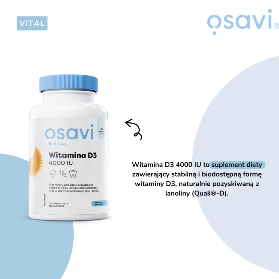 Osavi Witamina D3 4000 IU, kapsułki, 120 szt.