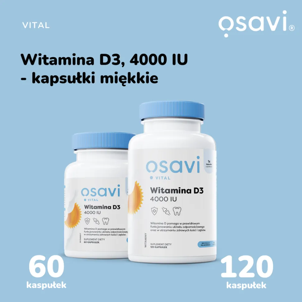 Osavi Witamina D3 4000 IU, kapsułki, 120 szt.