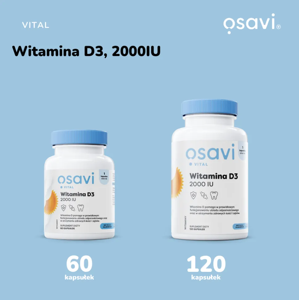 Osavi, Witamina D3 2000 IU, kapsułki, 60 szt.