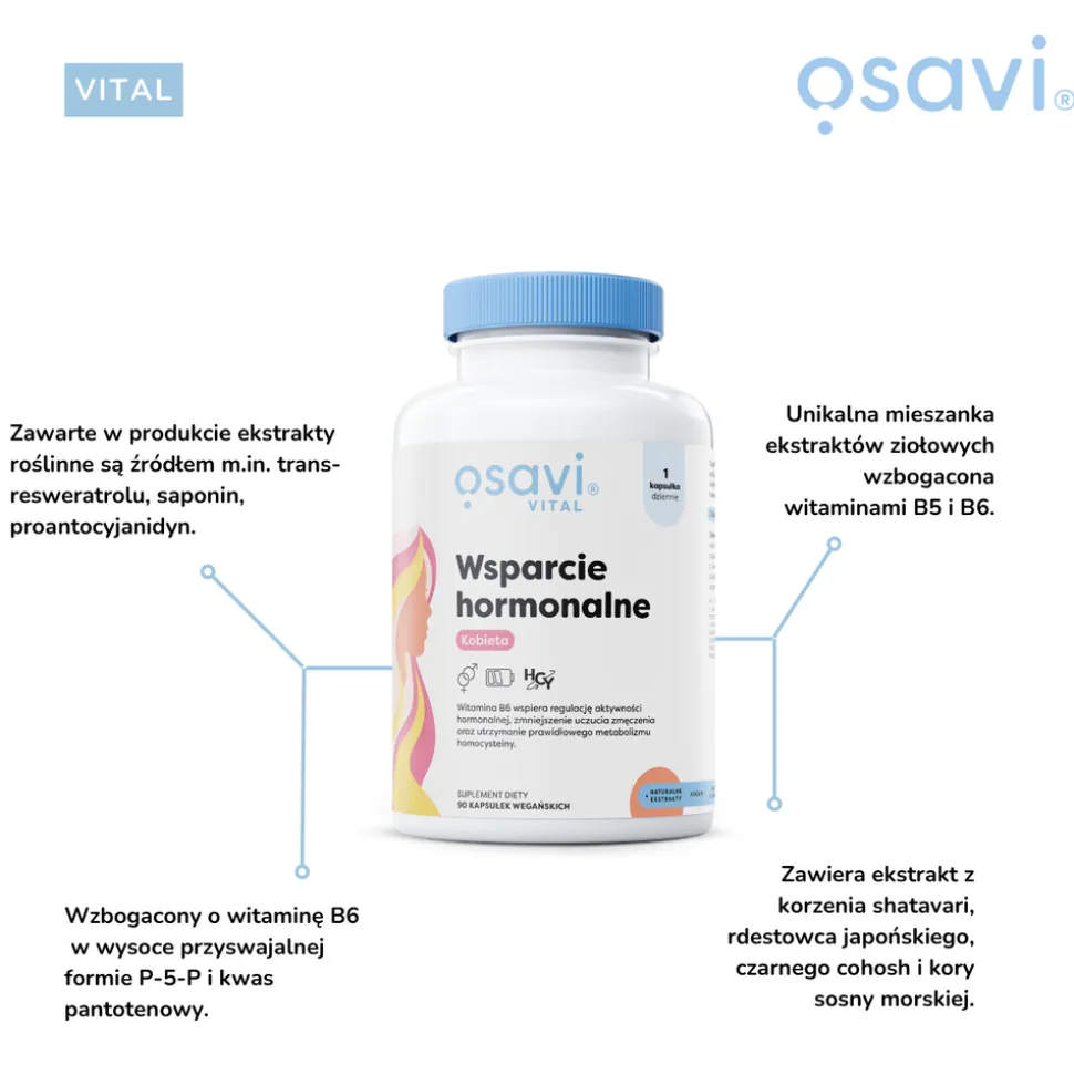 Osavi Wsparcie Hormonalne Kobieta, kapsułki, 30 szt.