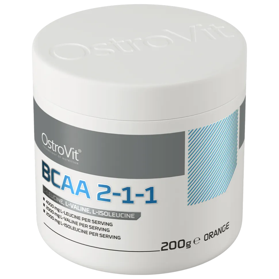 OstroVit BCAA 2-1-1, smak pomarańczowy, proszek, 200 g
