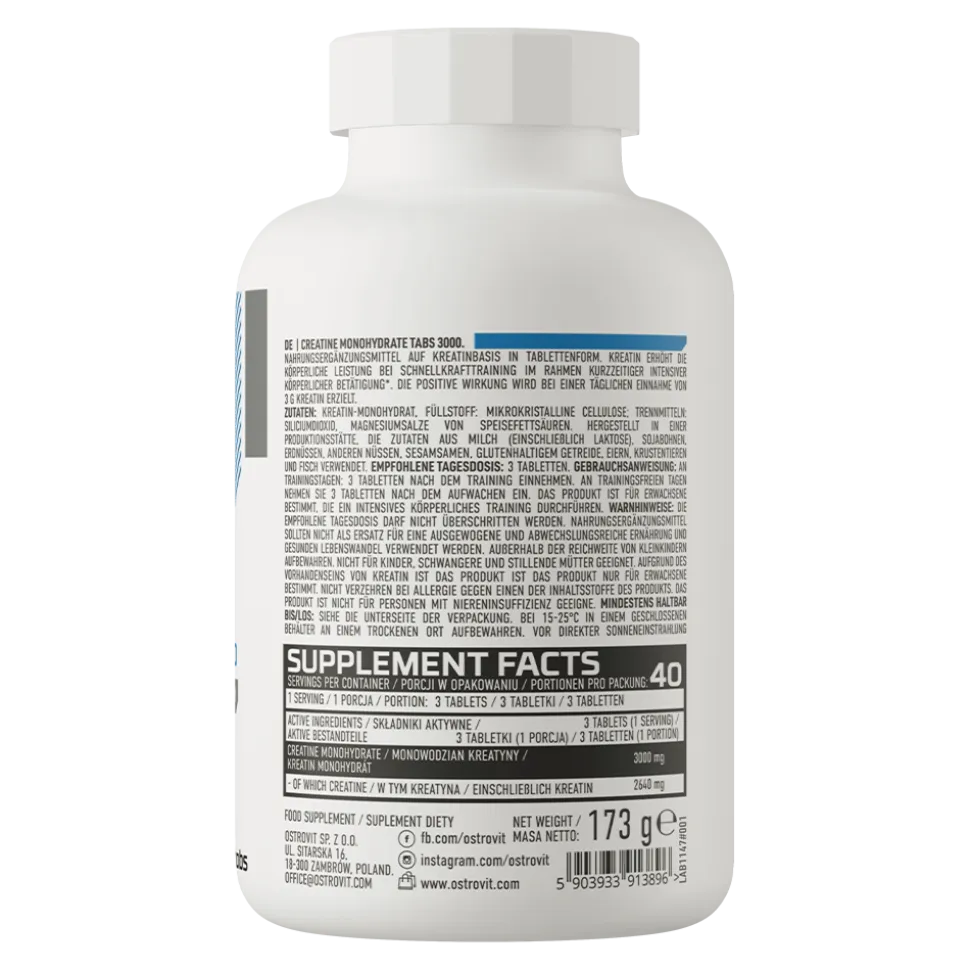 OstroVit Monohydrat kreatyny 3000, tabletki, 120 szt.