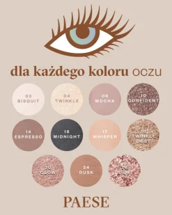 Paese Eyegasm, cień do powiek, 20 glow, 1,5 g