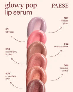 Paese Glowypop 3w1, regenerujące serum do ust, 500 Frosted Plum, 2,2 g