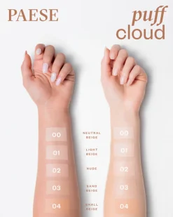Paese Puff Cloud, satynowy podkład z efektem blur SPF 20, 04 Shell Beige, 37 ml