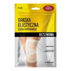 Pani Teresa, opaska elastyczna stawu kolanowego, bezszwowa, czarna, rozmiar L, 1 szt.