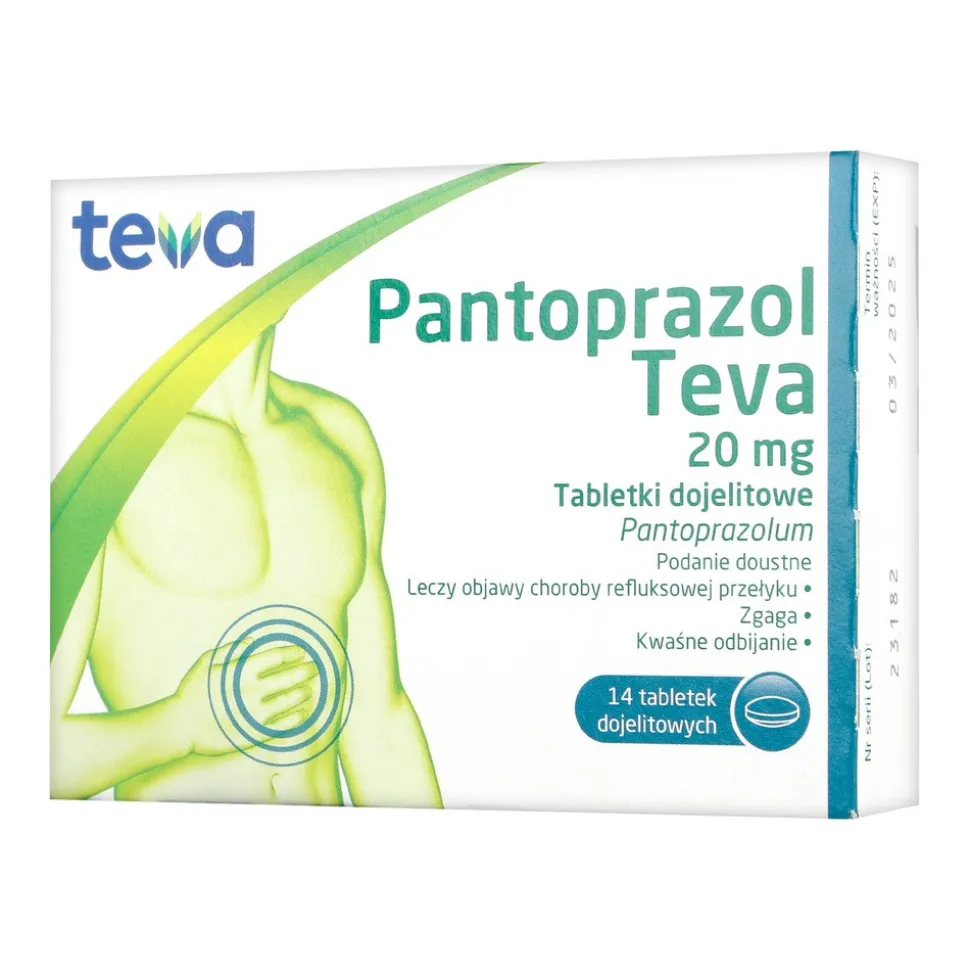 Pantoprazol Teva, 20 mg, tabletki dojelitowe, 14 szt.