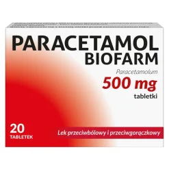 Paracetamol Biofarm, 500 mg, tabletki, 20 szt.