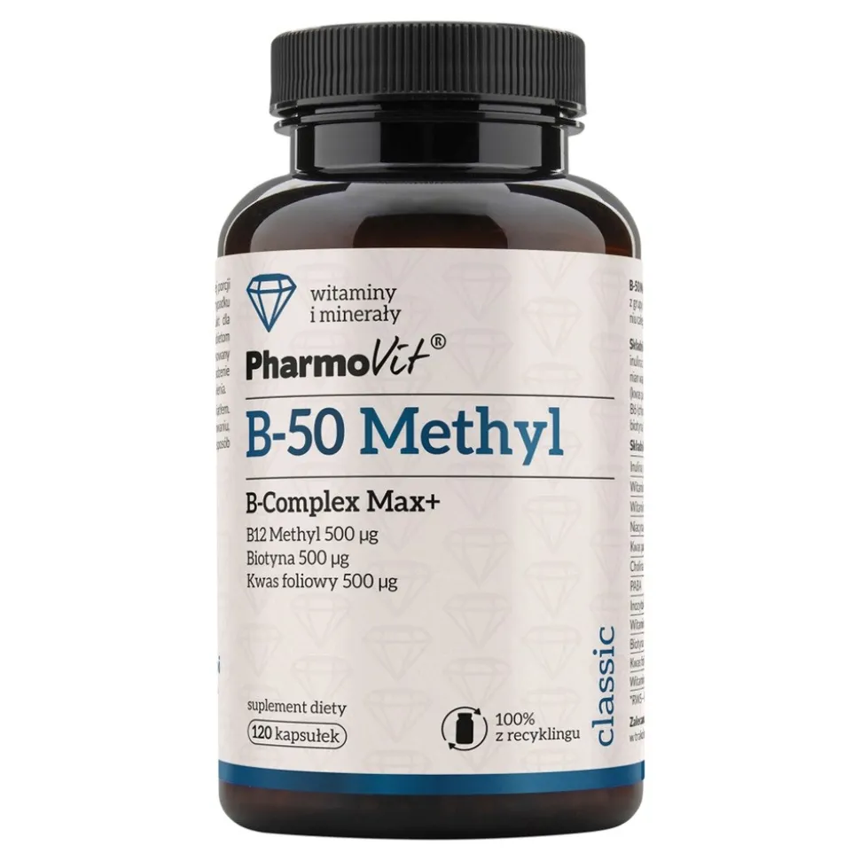 Pharmovit B-50 Methyl B-complex Max+, kapsułki, 120 szt.