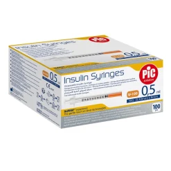 PiC Insulin Syringes, strzykawki insulinowe, jednorazowe, 0,5 ml 29G x 12 mm, 100 szt.