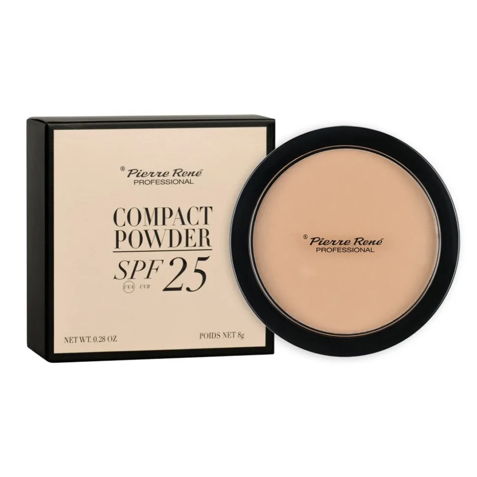 Pierre Rene Compact Powder Spf 25, puder prasowany, nr 03 Sand, 8 g