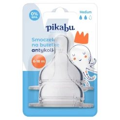 Pikabu Baby Care, smoczek na butelkę antykolkowy, 6-18 m, 2 szt.