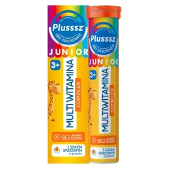 Plusssz Junior Multiwitamina Complex, tabletki musujące, smak tropikalny, 20 szt.
