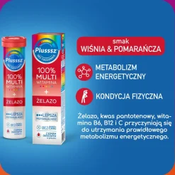 Plusssz 100% Multiwitamina + Żelazo, tabletki musujące, 20 szt.