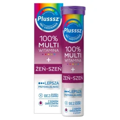 Plusssz 100% Multiwitamina + Żeń-Szeń, tabletki musujące, 20 szt.
