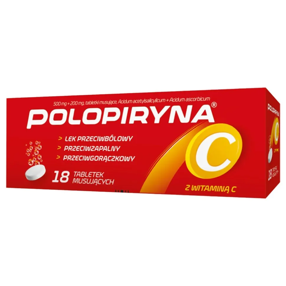 Polopiryna C, tabletki musujące, 18 szt.
