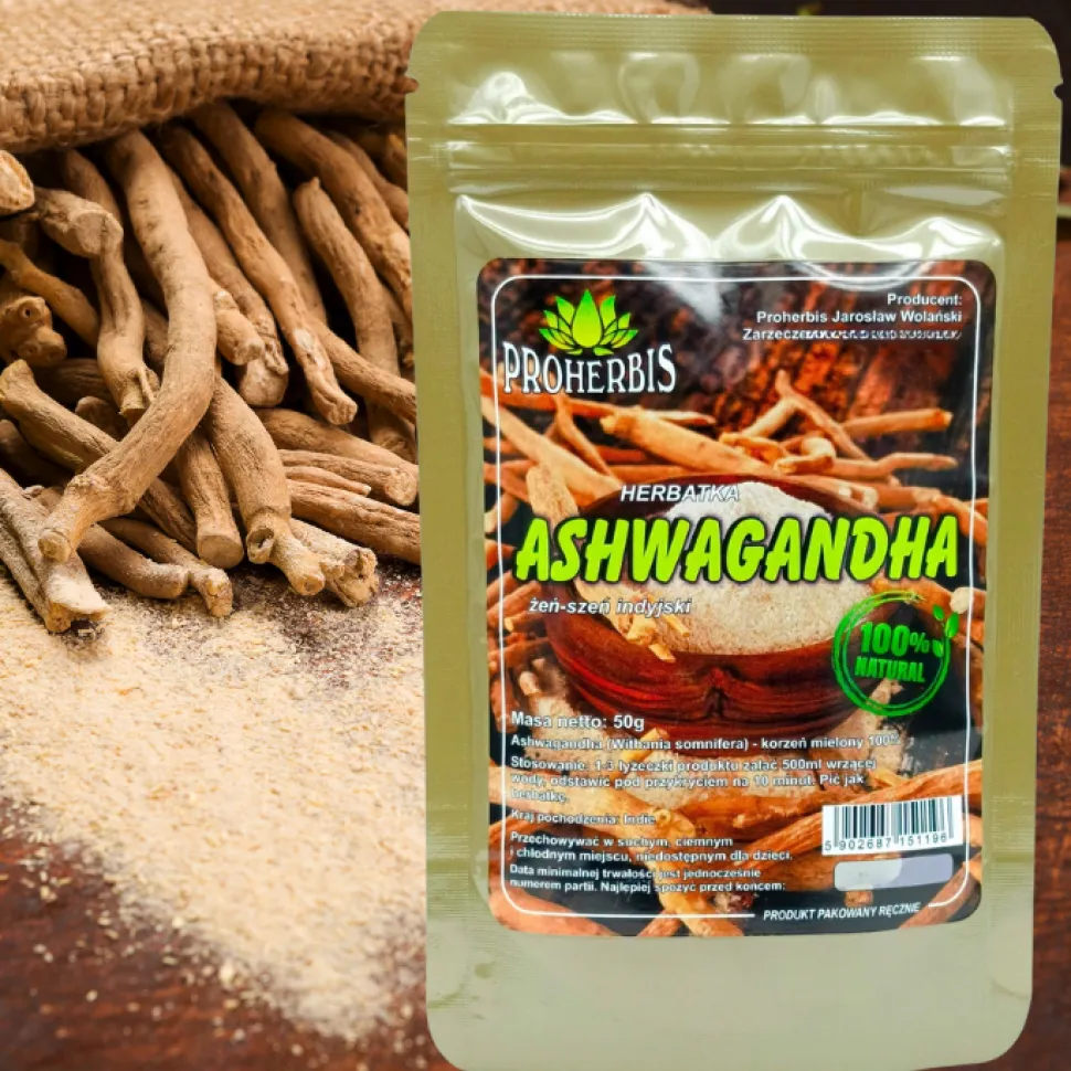 Proherbis Ashwagandha, korzeń mielony, 50 g