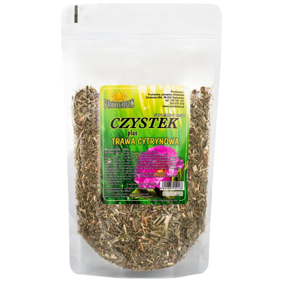 Proherbis Czystek plus trawa cytrynowa, herbata, susz, 150 g