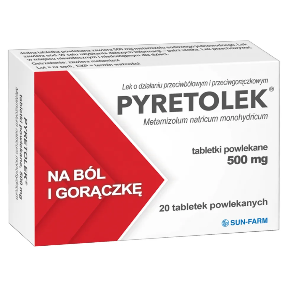 Pyretolek, 500 mg, tabletki powlekane, 20 szt.