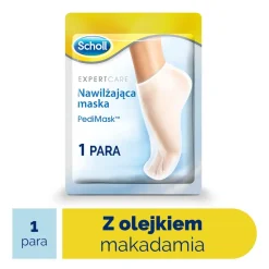 Scholl PediMask, Nawilżająca maska z olejkiem makadamia, 1 para (skarpetki)