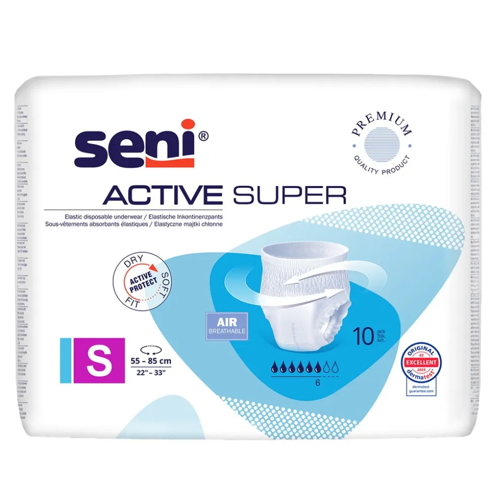 Seni Active Super, majtki chłonne, rozmiar S, 10 szt.
