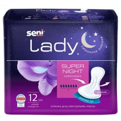 Seni Lady Night, wkładki urologiczne na noc, super, 12 szt.