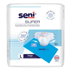Seni Super, pieluchomajtki dla dorosłych, rozmiar L, 10 szt.
