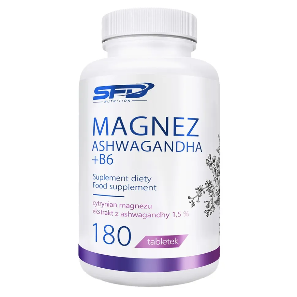 SFD, Magnez Ashwagandha + B6, tabletki, 180 szt.