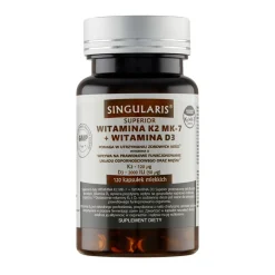 Singularis Witamina K2 MK-7 + D3, kapsułki miękkie, 120 szt.