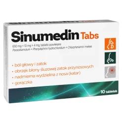 Sinumedin Tabs, 650 mg + 10 mg + 4 mg, tabletki powlekane, 10 szt.
