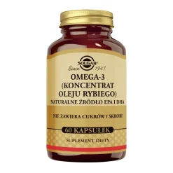 Solgar Omega- 3 (koncentrat oleju rybiego) Naturalne źródło EPA i DHA, kapsułki, 60 szt.