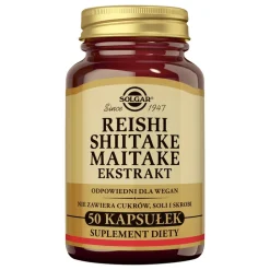 Solgar Reishi Shiitake Maitake Ekstrakty, kapsułki, 50 szt.