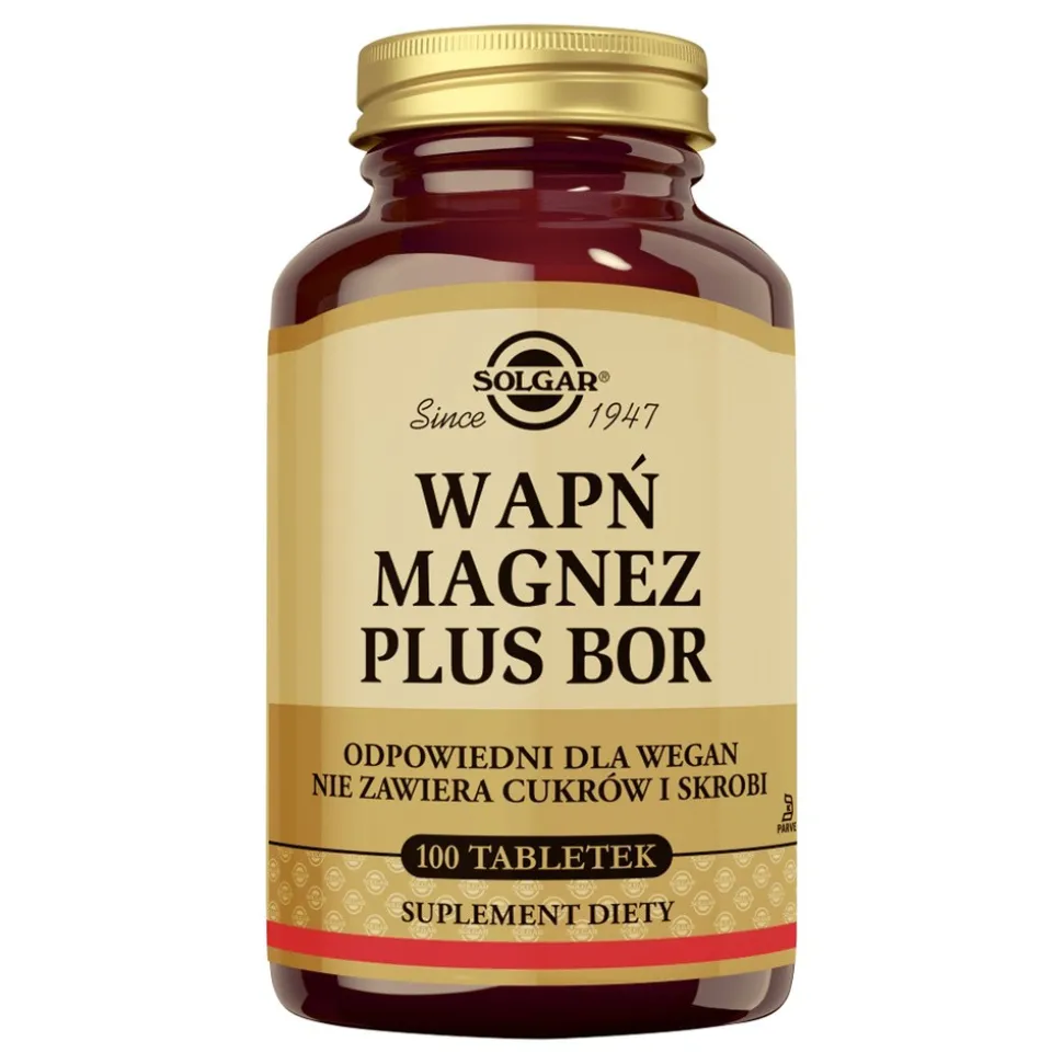 Solgar Wapń Magnez plus Bor, tabletki, 100 szt.