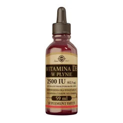 Solgar Witamina D3 2500 IU, płyn, smak pomarańczowy, 59 ml