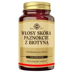 Solgar Włosy Skóra Paznokcie z Biotyną, tabletki, 120 szt.