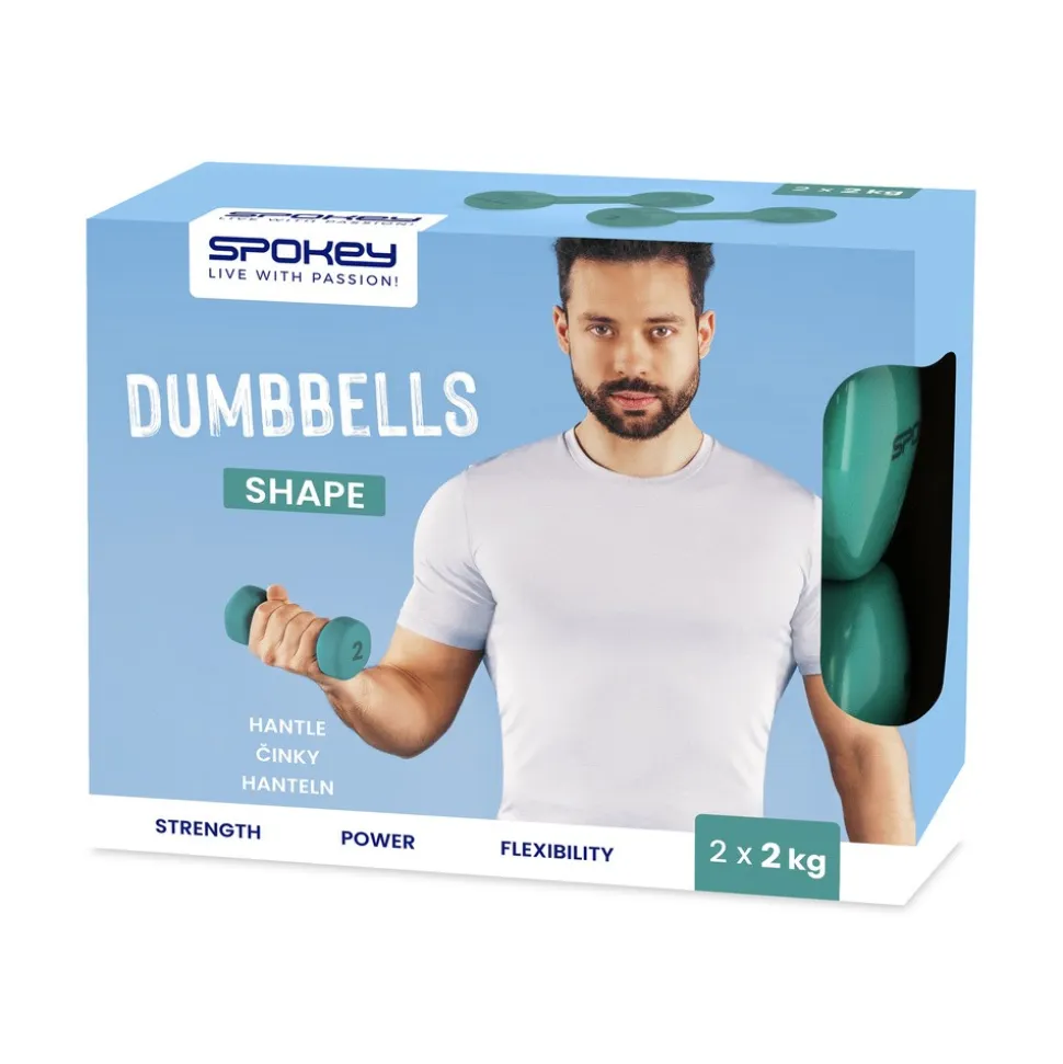 Spokey Shape, zestaw hantli winylowych, 2 x 2 kg