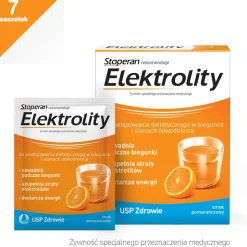 Stoperan, Elektrolity, proszek, smak pomarańczowy, 7 saszetek