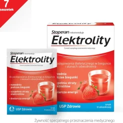 Stoperan, Elektrolity, proszek, smak truskawkowy, 7 saszetek