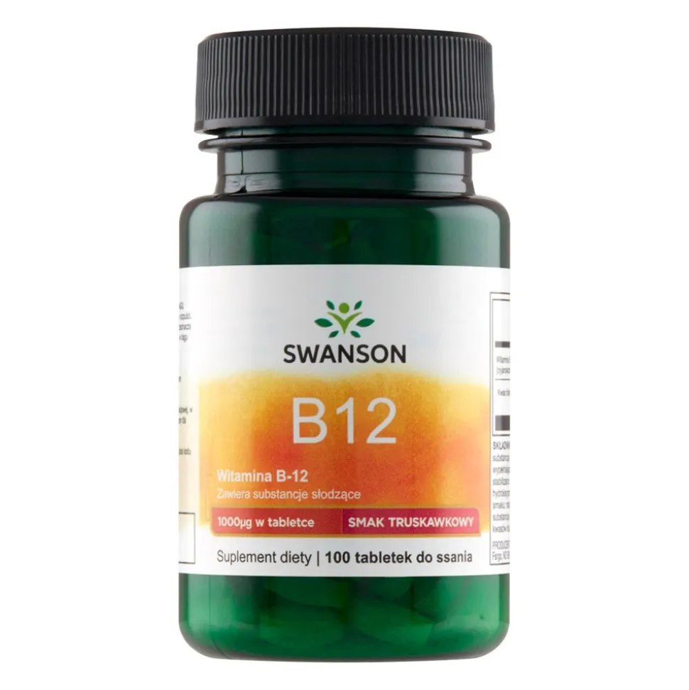 Swanson Witamina B 12, 1000 µg, tabletki do ssania, 100 szt.