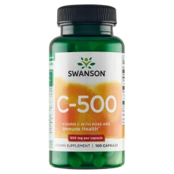 Swanson Witamina C 500 mg z dziką róża, kapsułki, 100 szt.
