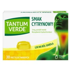 Tantum Verde smak cytrynowy, 3 mg, pastylki twarde, 30 szt.