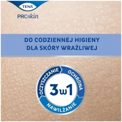 TENA Wet Wipe, chusteczki nawilżane 3w1, duopak, 2 x 48 szt.