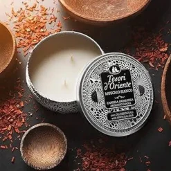 Tesori d'Oriente, aromatyczna świeca zapachowa, białe piżmo, Muschio Bianco, 200 g