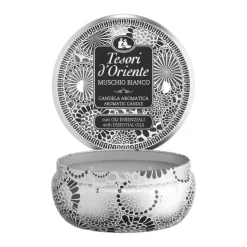 Tesori d'Oriente, aromatyczna świeca zapachowa, białe piżmo, Muschio Bianco, 200 g