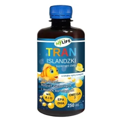 Tran islandzki dla dzieci, kobiet ciężarnych i matek karmiących, olej, 250 ml